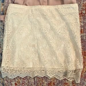 Zara cream lace skirt